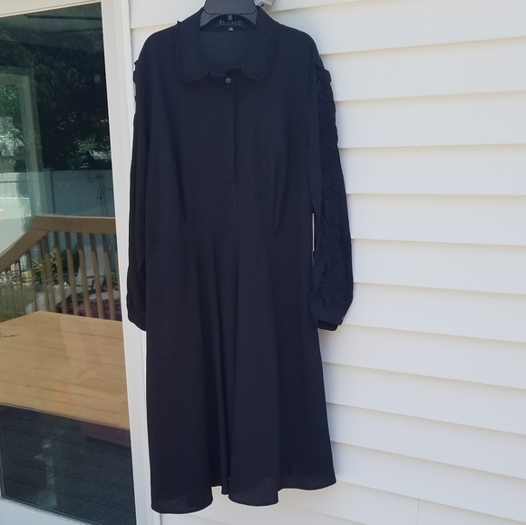 ELOQUII RUFFLE SLEEVE DRESS - Picture 4 of 12